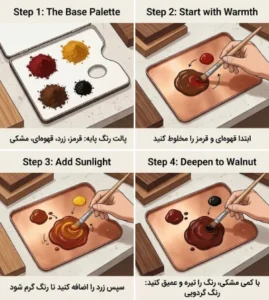 ترکیب رنگ گردویی